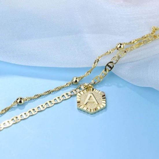 Letter Initial Bracelets For Women Layered Personalized Bracelet Charm Chain Dainty Bracelet Gift For Women Letter Initial Bracelets For Women Layered Personalized Bracelet Charm Chain Dainty Bracelet Gift For Women